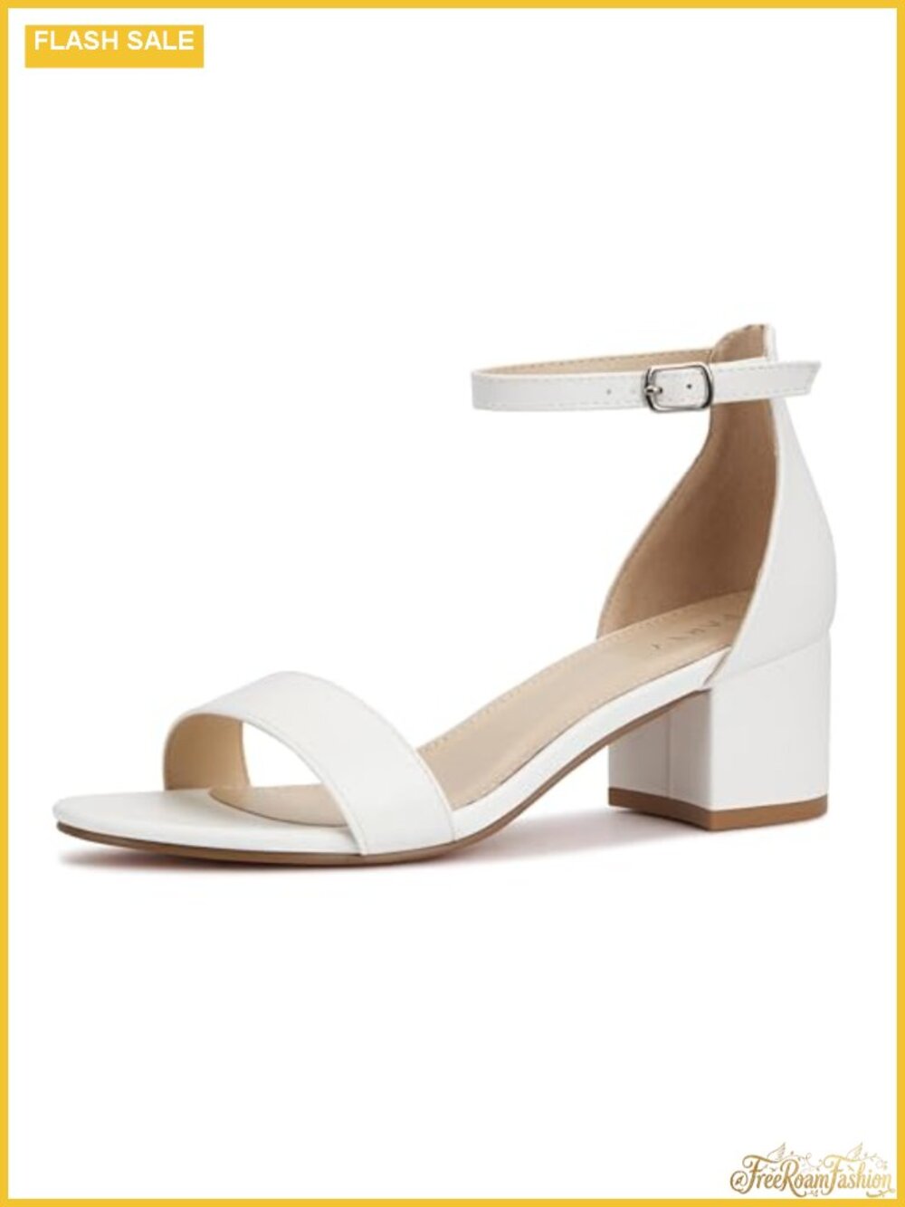 Women's Open Toe Ankle Strap Low Block Chunky Heels Sandals